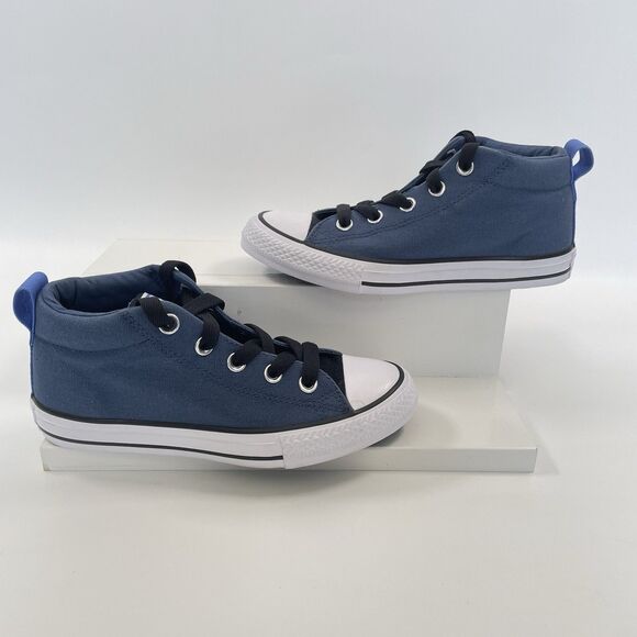 Converse Chuck Taylor Street Mid Unisex Big Kids Shoes Sneakers Blue Size 2 New - Picture 3 of 10